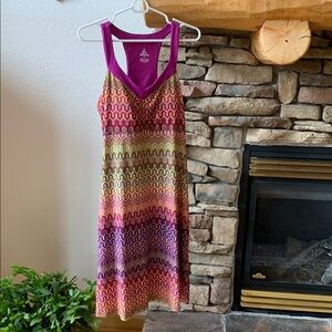 Prana Multicolor Wave Pattern Midi Dress